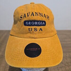 Sunkiss Kap Embroidered Savannah Georgia USA Dad Hat Cap Yellow Adjustable